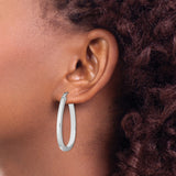 Sterling Silver Teardrop Hoop Earrings, Polished Flat Edge, Sleek Modern Minimalist Style