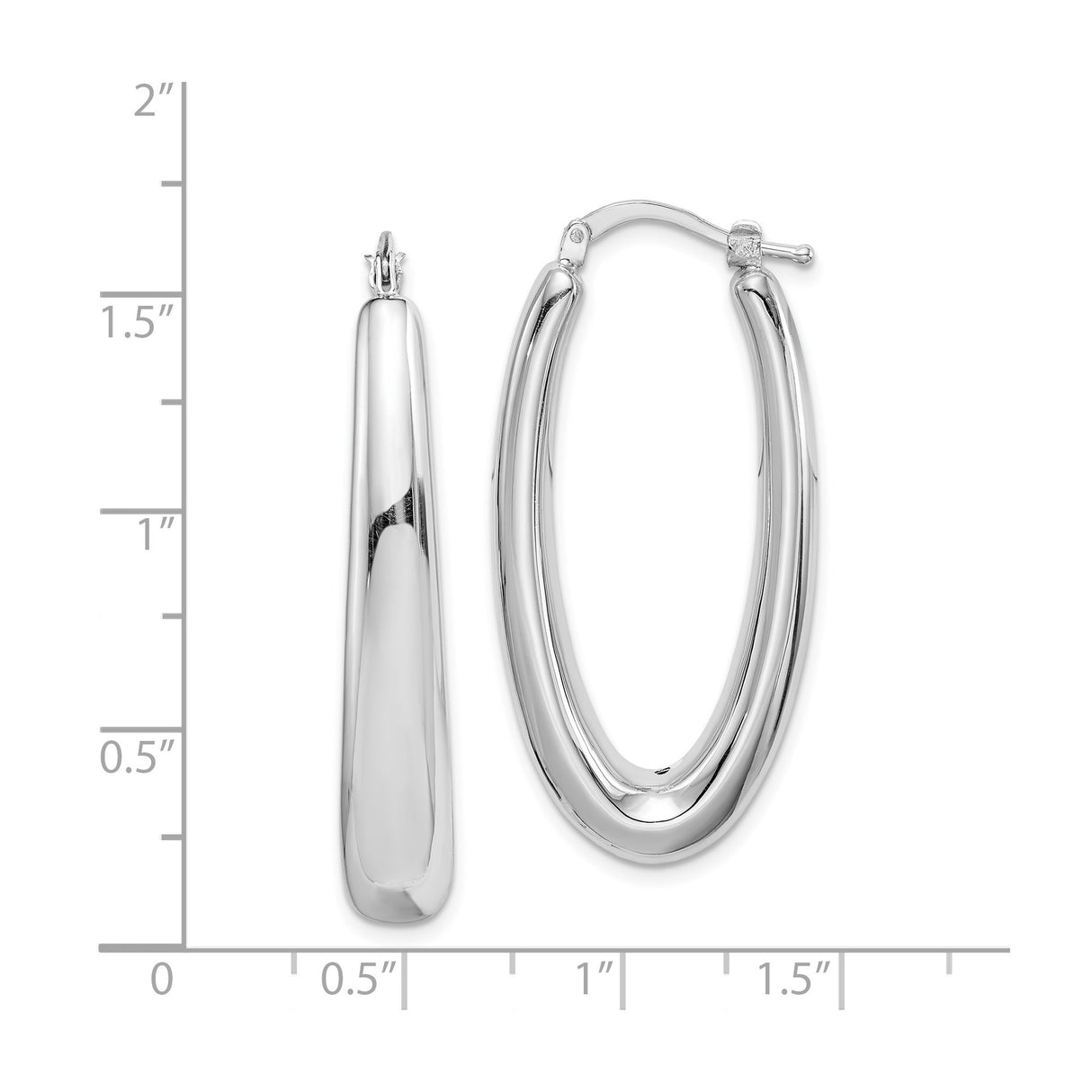 Sterling Silver Teardrop Hoop Earrings, Polished Lightweight Oval Dangle Design for Women