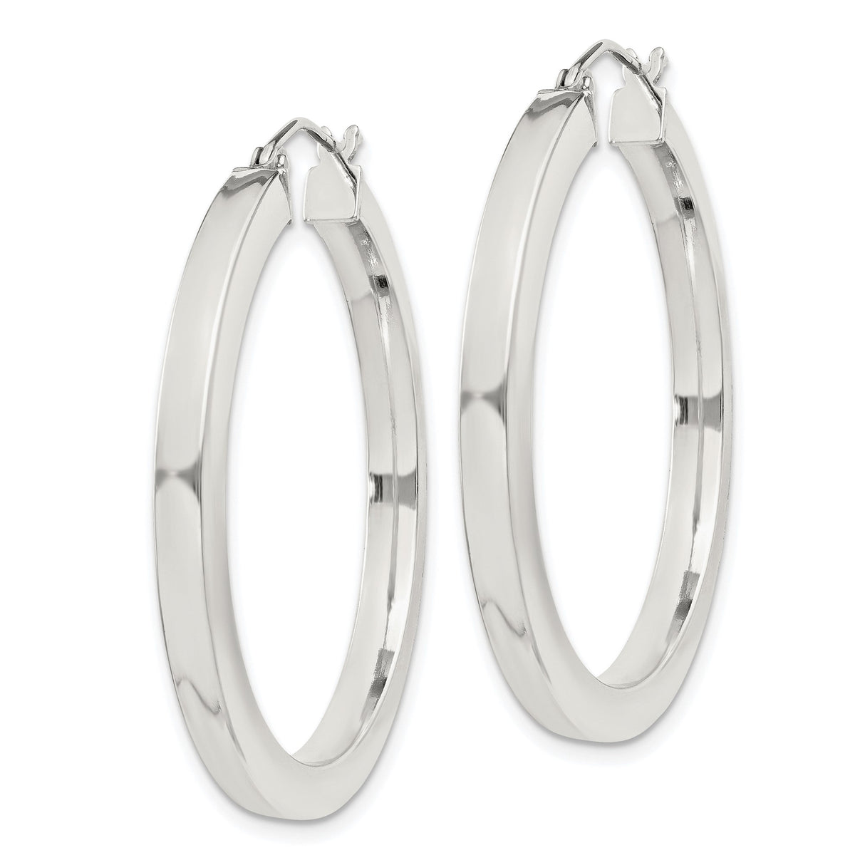 Sterling Silver Hoop Earrings, Classic Smooth High Polish Click-Top Design, Lightweight and Minimalist