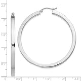 Sterling Silver Hoop Earrings, Square Tube Style with Flat Edge and High Polish Finish