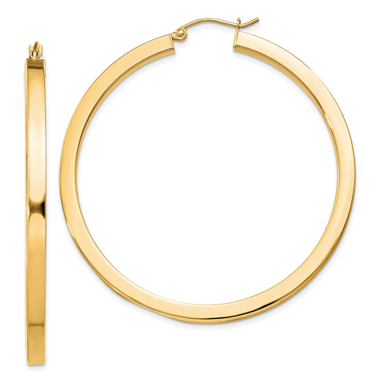 Sterling Silver Gold Plated Hoop Earrings, Smooth Finish, Classic Round Design, Latch Back Closure