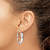 Sterling Silver Oval Hoop Earrings, Chunky Teardrop Design, Modern Lightweight Style for Women