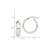 Sterling Silver Hoop Earrings, Lightweight Round Design with Latch-Back Closure, Minimalist Style