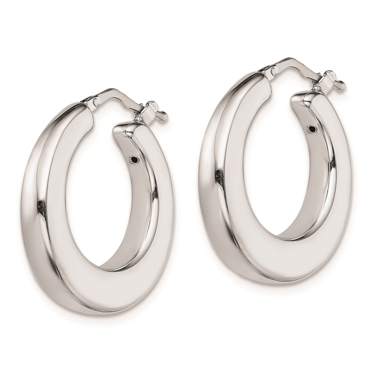 Sterling Silver Hoop Earrings, Chunky High Polish Minimalist Design for Women