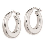 Sterling Silver Hoop Earrings, Chunky High Polish Minimalist Design for Women