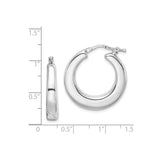 Sterling Silver Hoop Earrings, Chunky High Polish Minimalist Design for Women