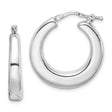 Sterling Silver Hoop Earrings, Chunky High Polish Minimalist Design for Women