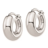 Sterling Silver Chunky Hoop Earrings, Bold Rounded Minimalist Design, Lightweight Modern Style