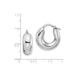 Sterling Silver Chunky Hoop Earrings, Bold Rounded Minimalist Design, Lightweight Modern Style