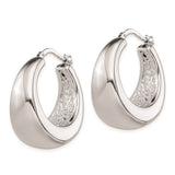 Sterling Silver Hoop Earrings with Smooth Tapered Design and High Polish Finish