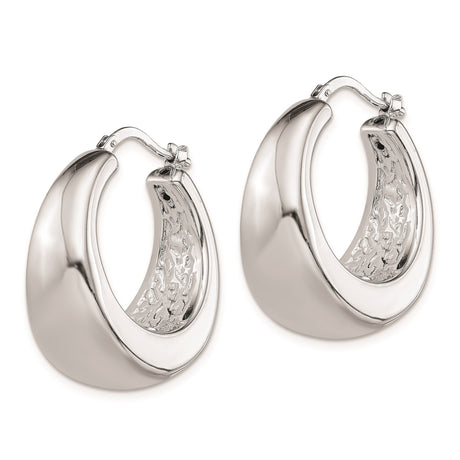 Sterling Silver Hoop Earrings with Smooth Tapered Design and High Polish Finish