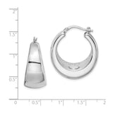 Sterling Silver Hoop Earrings with Smooth Tapered Design and High Polish Finish