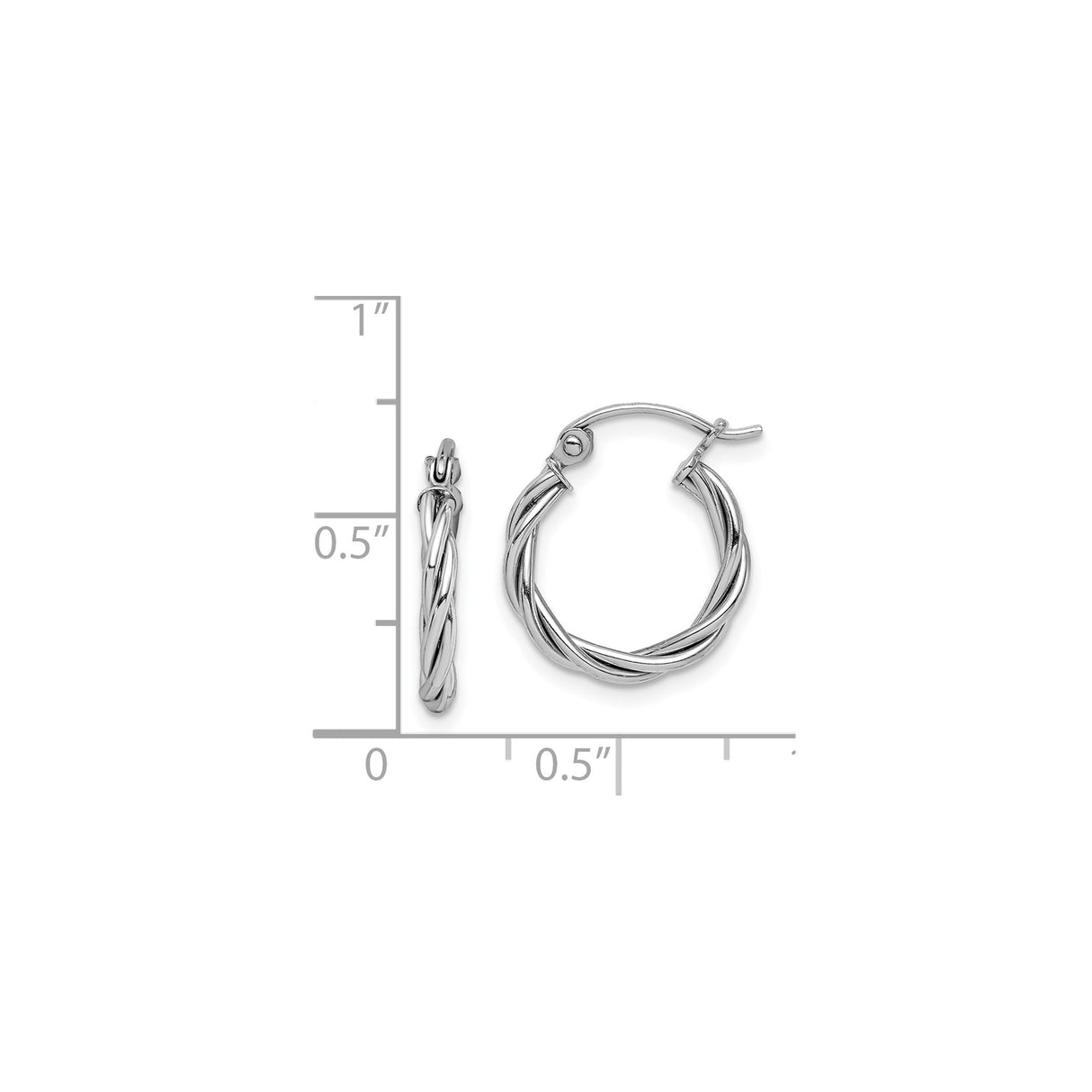 Sterling Silver Hoop Earrings, Twisted Rope Design, Lightweight Classic Style for Women