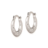 Sterling Silver Hoop Earrings with Floral and Starburst Motifs, Matte and Polished Finishes, Vintage Style