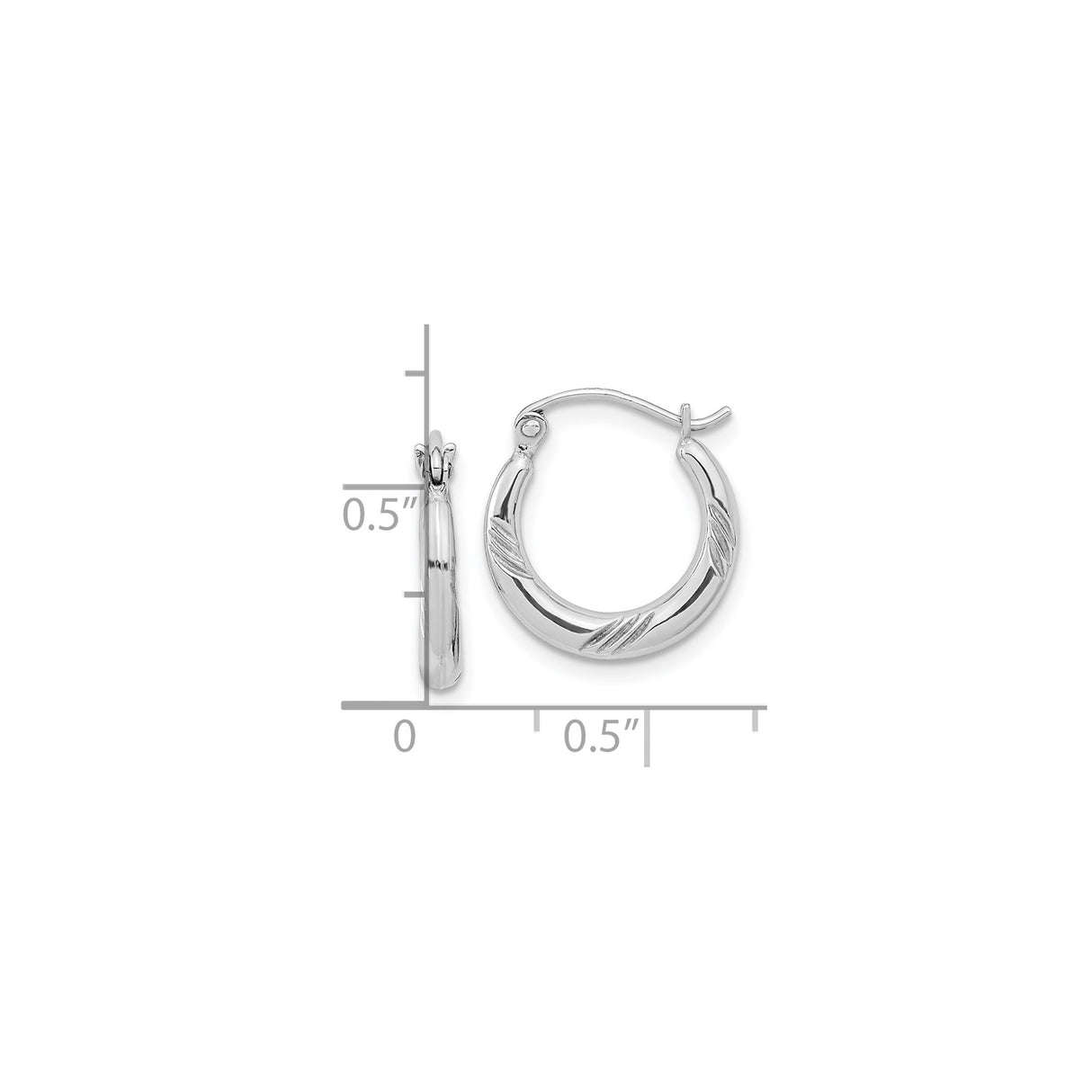 Sterling Silver Hoop Earrings with Leaf Design, Lightweight Minimalist Nature Style