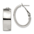 Sterling Silver Hoop Earrings, Wide High-Polish Finish, Minimalist Hinged Design for Women
