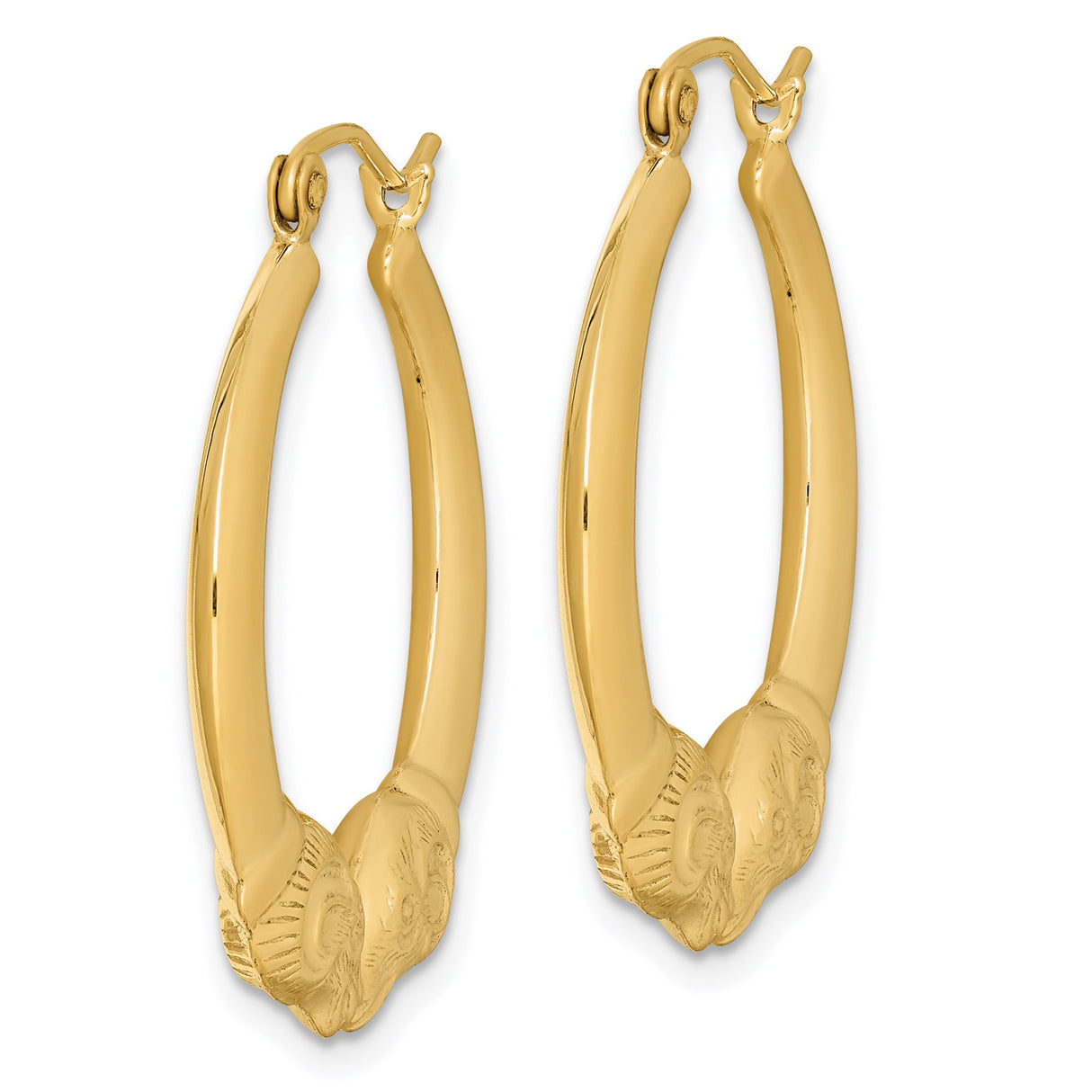 Sterling Silver Ram Head Hoop Earrings, Zodiac Inspired Animal Motif Statement Jewelry