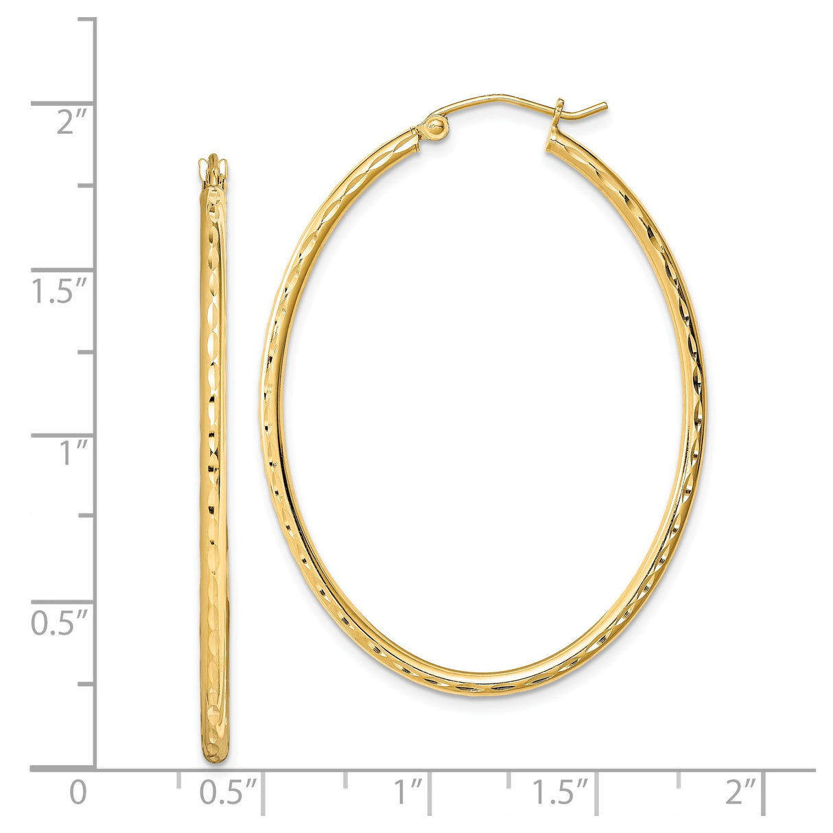 Sterling Silver Hoop Earrings with Hammered Finish, Textured Oval Design, Gold Plated for Women