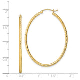 Sterling Silver Hoop Earrings with Hammered Finish, Textured Oval Design, Gold Plated for Women