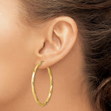 Sterling Silver Twisted Hoop Earrings, Large Oval Spiral Design, Polished Finish for Women