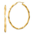 Sterling Silver Twisted Hoop Earrings, Large Oval Spiral Design, Polished Finish for Women