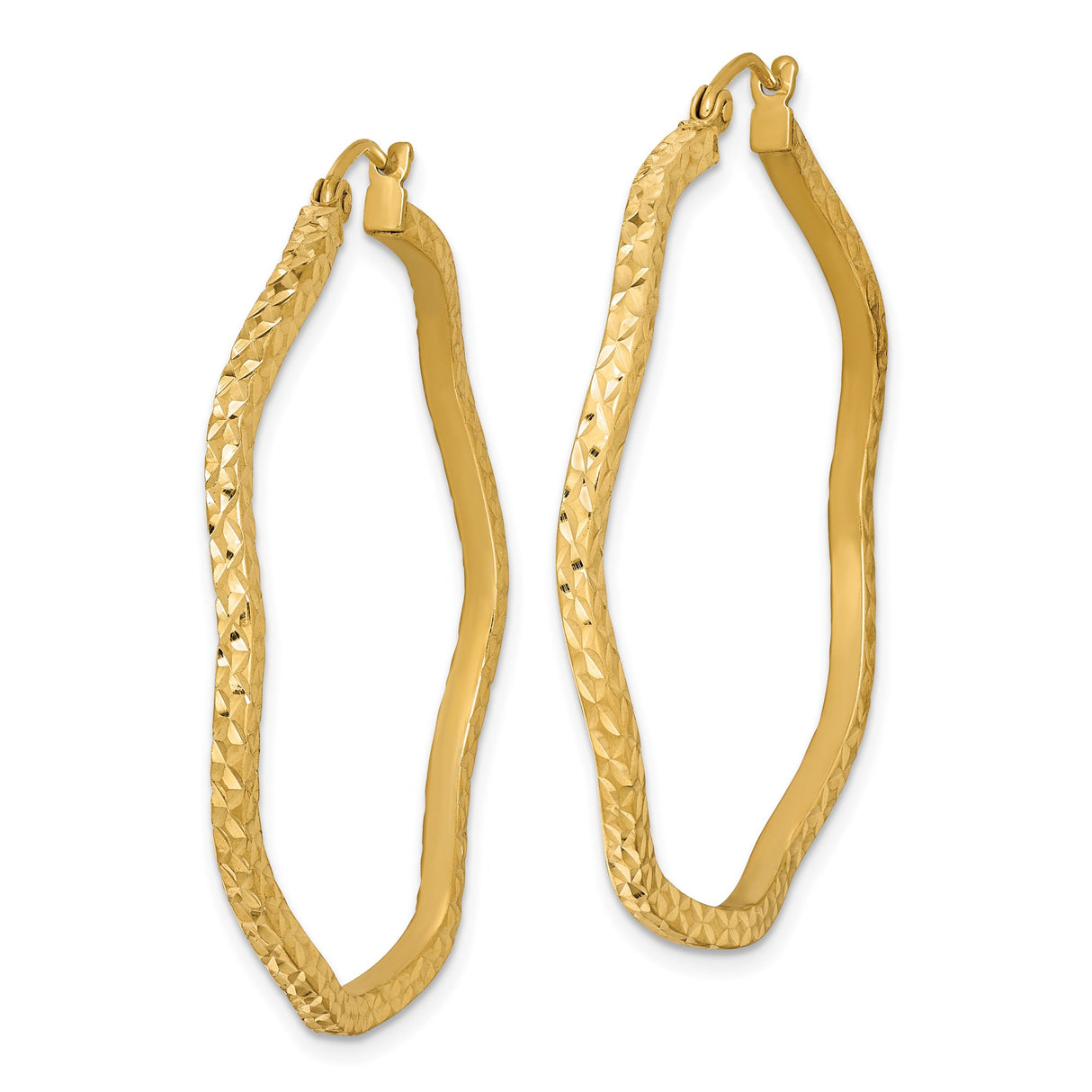 Sterling Silver Twisted Hoop Earrings, Diamond Cut Textured Tube Style, Lightweight Modern Design