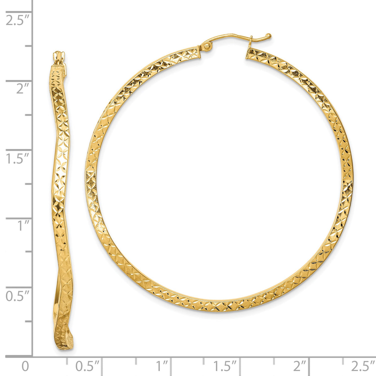 Sterling Silver Hoop Earrings, Gold Plated Diamond Cut Textured Tube Hoops for Women