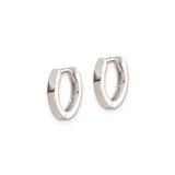 Sterling Silver Hoop Earrings with Hinged Closure, Minimalist Unisex Design