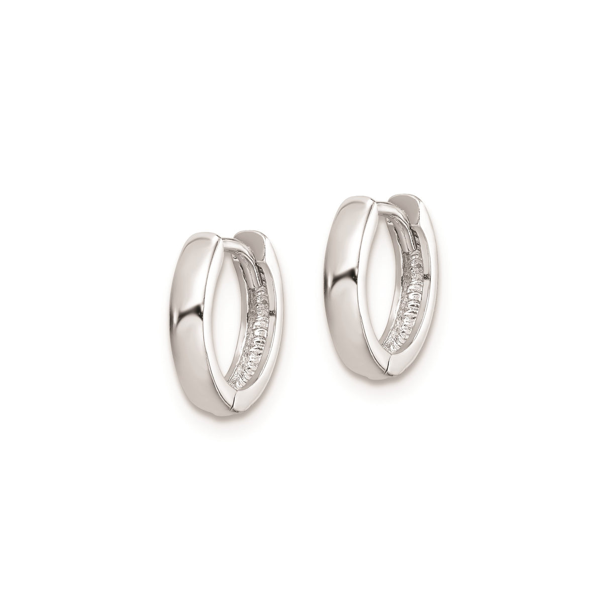 Sterling Silver Hoop Earrings, Polished Finish, Minimalist Unisex Design