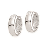 Sterling Silver Huggie Hoop Earrings, Polished Minimalist Unisex Everyday Style