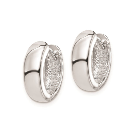Sterling Silver Huggie Hoop Earrings, Polished Minimalist Unisex Everyday Style