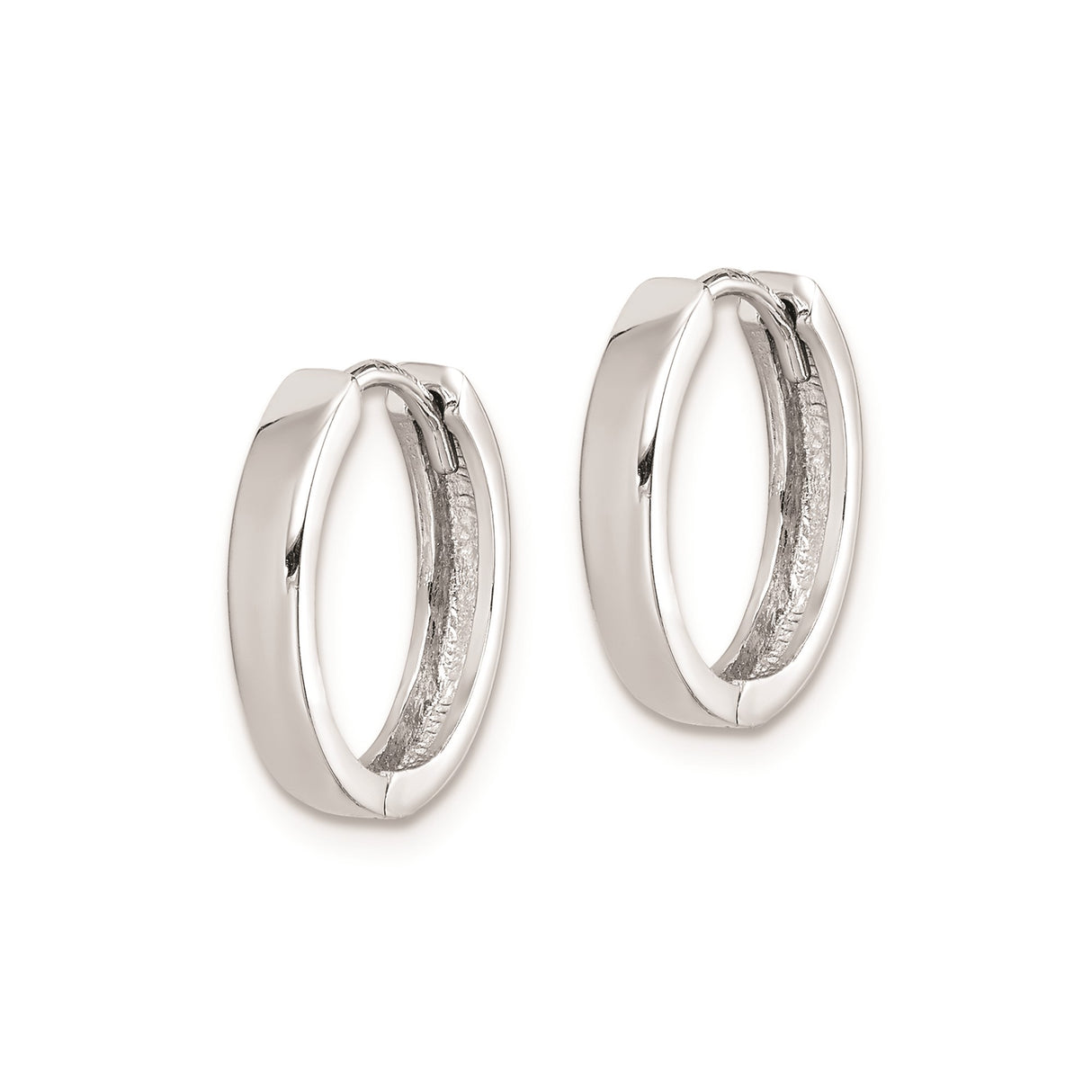 Sterling Silver Hoop Earrings, Hinged Closure, Polished Minimalist Unisex Design