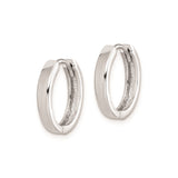 Sterling Silver Hoop Earrings, Hinged Closure, Polished Minimalist Unisex Design