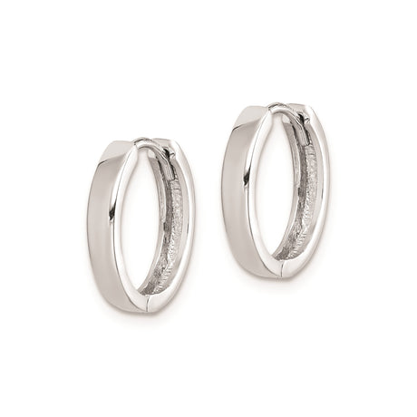 Sterling Silver Hoop Earrings, Hinged Closure, Polished Minimalist Unisex Design