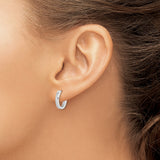 Sterling Silver Hoop Earrings, Hinged Closure, Polished Minimalist Unisex Design
