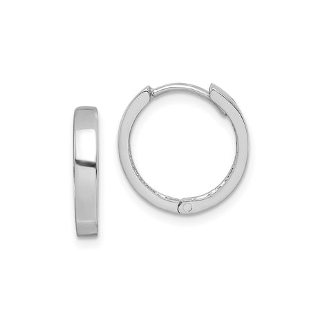 Sterling Silver Hoop Earrings, Hinged Closure, Polished Minimalist Unisex Design