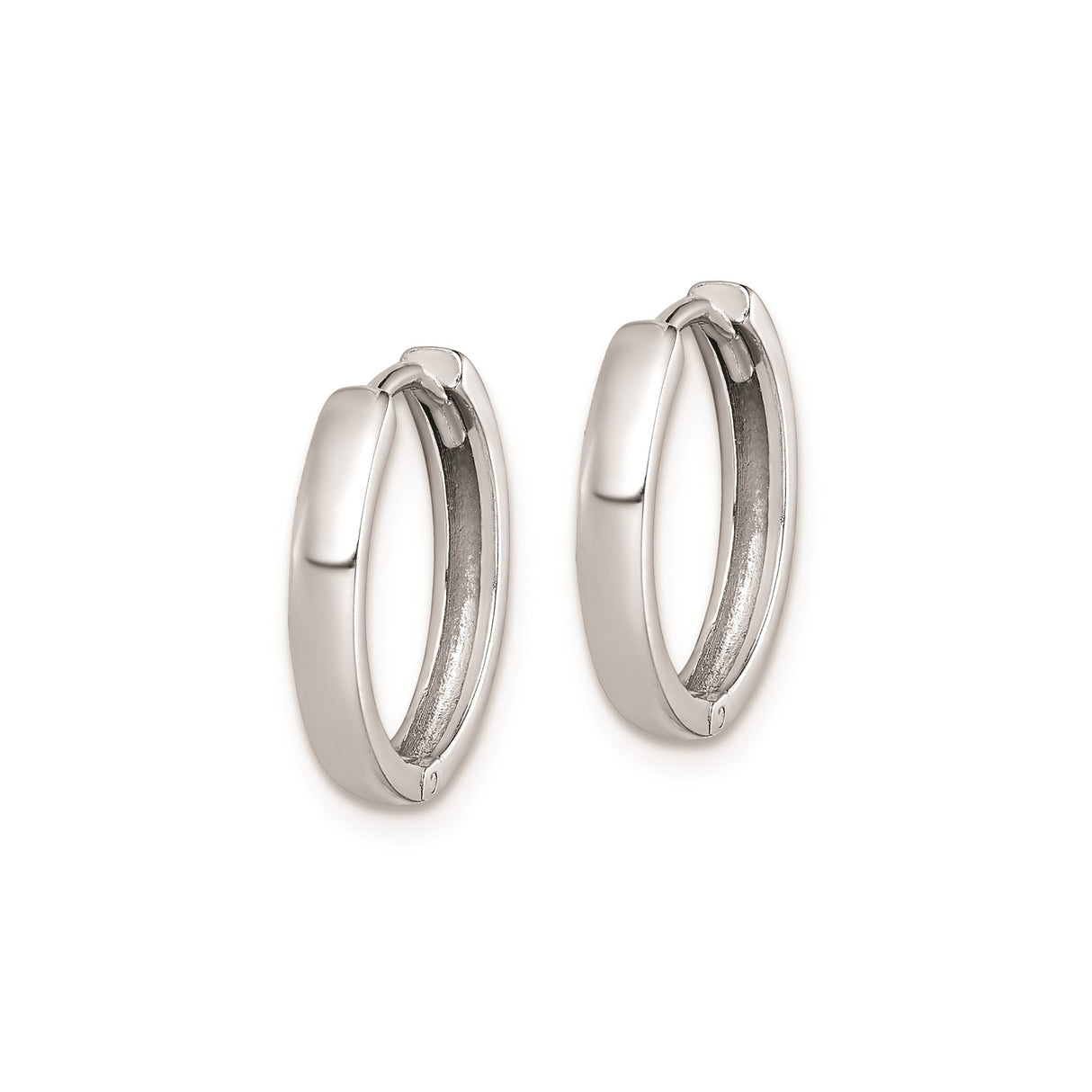 Sterling Silver Hoop Earrings, Polished Minimalist Hinged Design, Unisex Everyday Jewelry
