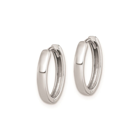 Sterling Silver Hoop Earrings, Polished Minimalist Hinged Design, Unisex Everyday Jewelry