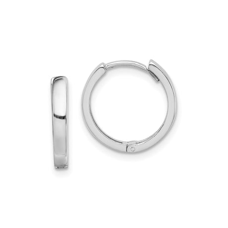 Sterling Silver Hoop Earrings, Polished Minimalist Hinged Design, Unisex Everyday Jewelry