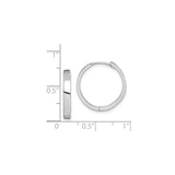 Sterling Silver Hoop Earrings, Medium Minimalist Polished Design, Unisex Hinged Closure