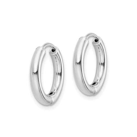 Sterling Silver Hoop Earrings, Polished Minimalist Circular Design, Lightweight Classic Style