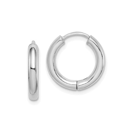 Sterling Silver Hoop Earrings, Polished Minimalist Circular Design, Lightweight Classic Style
