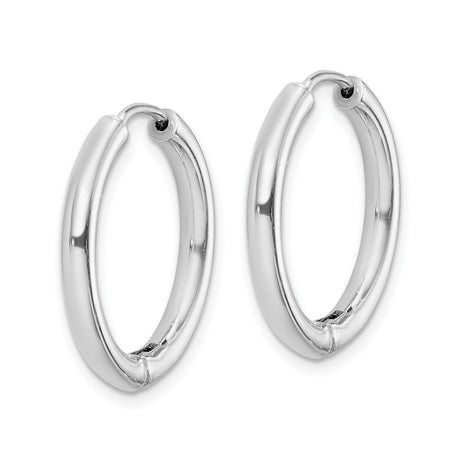 Sterling Silver Hoop Earrings, Classic Round Shape with Polished Finish, Unisex Snap Closure Design