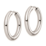 Sterling Silver Hoop Earrings, Smooth Polished Finish, Classic Round Hinged Style