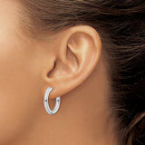 Sterling Silver Hoop Earrings, Smooth Polished Finish, Classic Round Hinged Style
