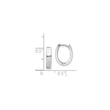 Sterling Silver Hoop Earrings, Oval Minimalist Hinged Design, Unisex Polished Finish