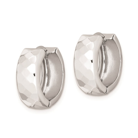 Sterling Silver Huggie Hoop Earrings with Hammered Finish, Secure Latch Closure, Minimalist Style