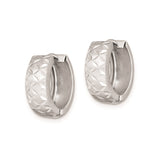 Sterling Silver Hoop Earrings with Floral Design and Textured Finish for Women