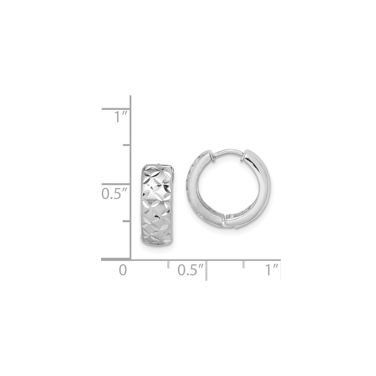 Sterling Silver Hoop Earrings with Floral Design and Textured Finish for Women