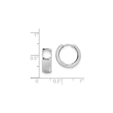Sterling Silver Hoop Earrings with Brushed Center Stripe and Faceted Edges, Unisex Design